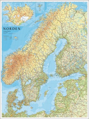 Bild på Norden Väggkarta Norstedts 1:2milj i tub : 1:2milj