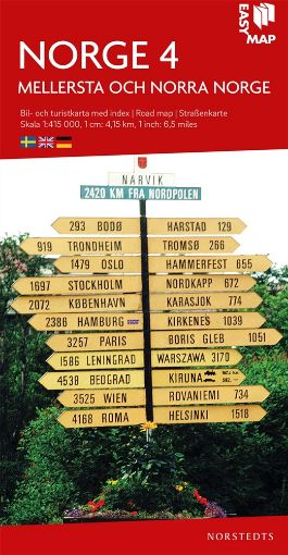 Bild på Mellersta och norra Norge EasyMap : Skala 1:415.000