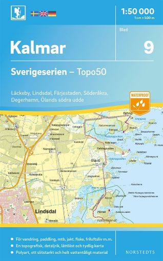 Bild på 9 Kalmar Sverigeserien Topo50 : Skala 1:50 000