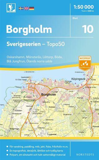 Bild på 10 Borgholm Sverigeserien Topo50 : Skala 1:50 000