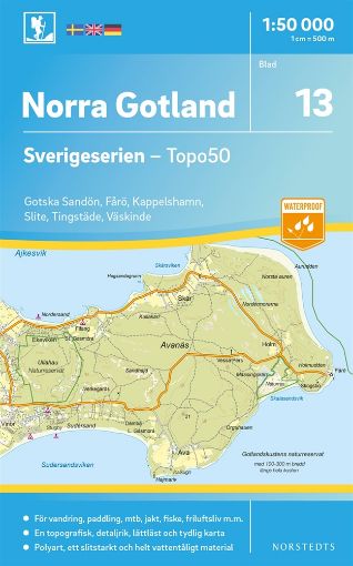 Bild på 13 Norra Gotland Sverigeserien Topo50 : Skala 1:50 000