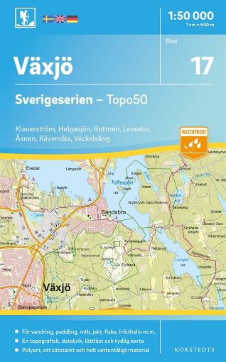 Bild på 17 Växjö Sverigeserien Topo50 : Skala 1:50 000