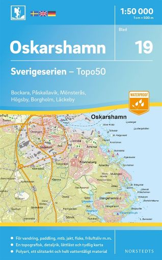 Bild på 19 Oskarshamn Sverigeserien Topo50 : Skala 1:50 000