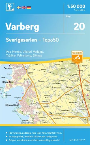 Bild på 20 Varberg Sverigeserien Topo50 : Skala 1:50 000