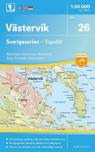 Bild på 26 Västervik Sverigeserien Topo50 : Skala 1:50 000