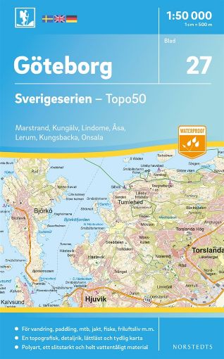 Bild på 27 Göteborg Sverigeserien Topo50 : Skala 1:50 000
