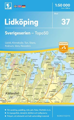 Bild på 37 Lidköping Sverigeserien Topo50 : Skala 1:50 000