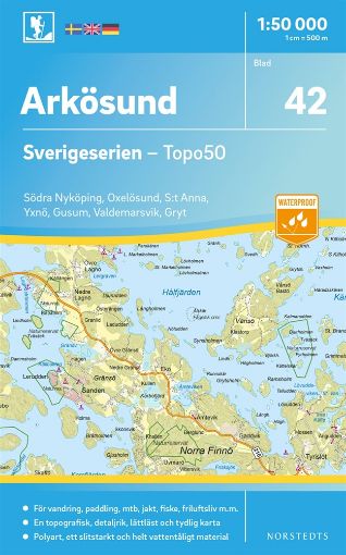 Bild på 42 Arkösund Sverigeserien Topo50 : Skala 1:50 000