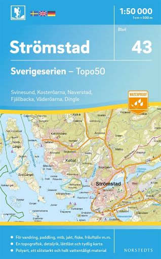 Bild på 43 Strömstad Sverigeserien Topo50 : Skala 1:50 000