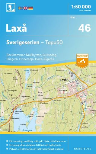 Bild på 46 Laxå Sverigeserien Topo50 : Skala 1:50 000