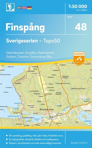 Bild på 48 Finspång Sverigeserien Topo50 : Skala 1:50 000