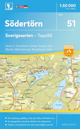Bild på 51 Södertörn Sverigeserien Topo50 : Skala 1:50 000