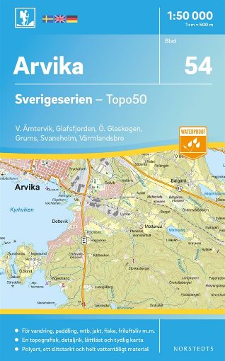 Bild på 54 Arvika Sverigeserien Topo50 : Skala 1:50 000