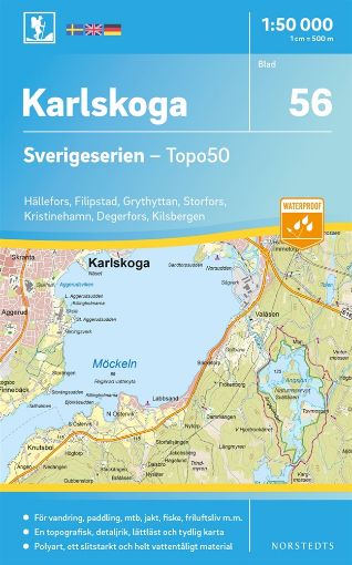 Bild på 56 Karlskoga Sverigeserien Topo50 : Skala 1:50 000