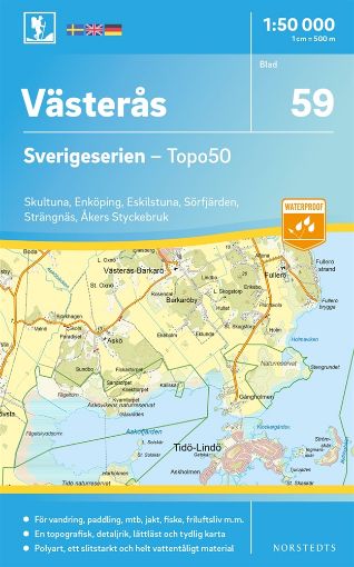 Bild på 59 Västerås Sverigeserien Topo50 : Skala 1:50 000
