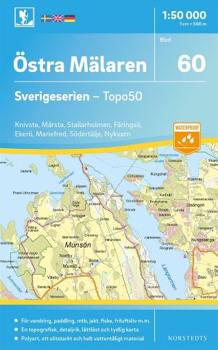 Bild på 60 Östra Mälaren Sverigeserien Topo50 : Skala 1:50 000