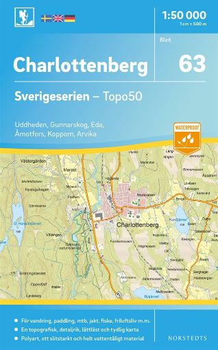 Bild på 63 Charlottenberg Sverigeserien Topo50 : Skala 1:50 000