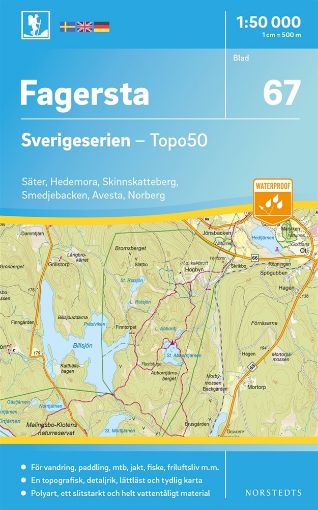 Bild på 67 Fagersta Sverigeserien Topo50 : Skala 1:50 000