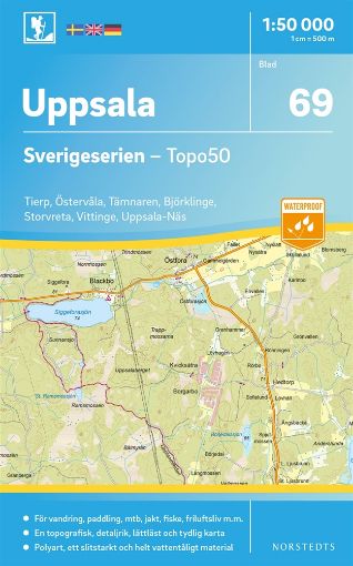 Bild på 69 Uppsala Sverigeserien Topo50 : Skala 1:50 000
