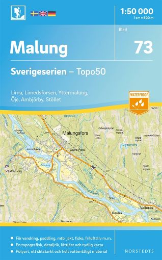 Bild på 73 Malung Sverigeserien Topo50 : Skala 1:50 000