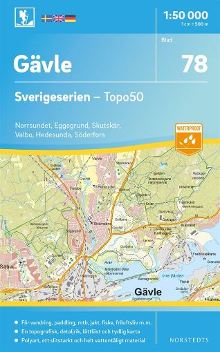 Bild på 78 Gävle Sverigeserien Topo50 : Skala 1:50 000