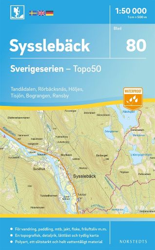 Bild på 80 Sysslebäck Sverigeserien Topo50 : Skala 1:50 000