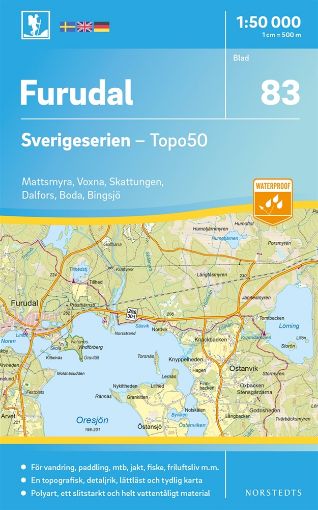 Bild på 83 Furudal Sverigeserien Topo50 : Skala 1:50 000