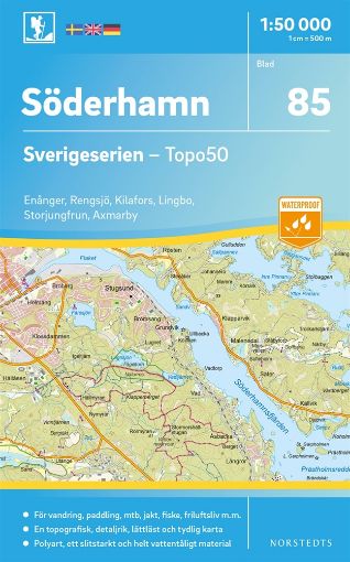 Bild på 85 Söderhamn Sverigeserien Topo50 : Skala 1:50 000