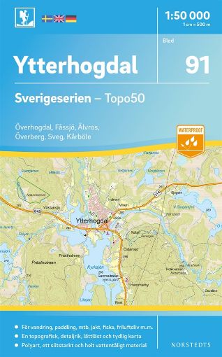 Bild på 91 Ytterhogdal Sverigeserien Topo50 : Skala 1:50 000