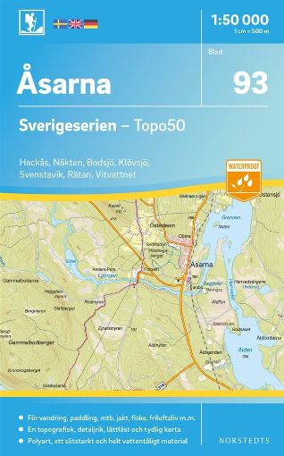 Bild på 93 Åsarna Sverigeserien Topo50 : Skala 1:50 000