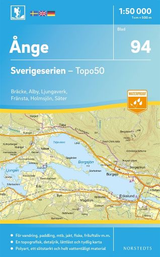 Bild på 94 Ånge Sverigeserien Topo50 : Skala 1:50 000