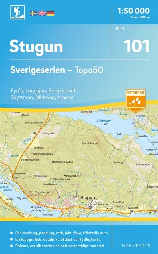 Bild på 101 Stugun Sverigeserien Topo50 : Skala 1:50 000