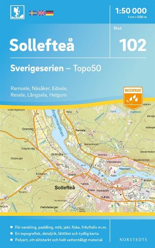 Bild på 102 Sollefteå Sverigeserien Topo50 : Skala 1:50 000