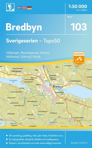 Bild på 103 Bredbyn Sverigeserien Topo50 : Skala 1:50 000
