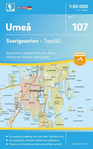 Bild på 107 Umeå Sverigeserien Topo50 : Skala 1:50 000