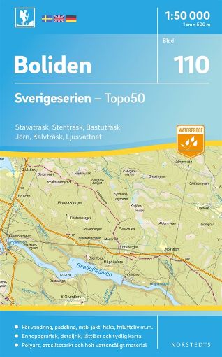 Bild på 110 Boliden Sverigeserien Topo50 : Skala 1:50 000