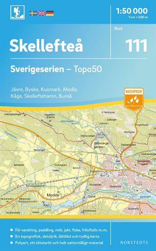 Bild på 111 Skellefteå Sverigeserien Topo50 : Skala 1:50 000