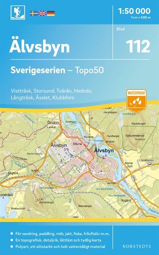 Bild på 112 Älvsbyn Sverigeserien Topo50 : Skala 1:50 000