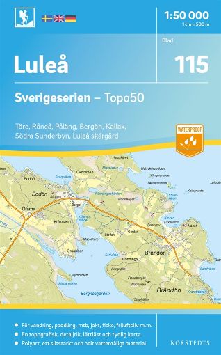 Bild på 115 Luleå Sverigeserien Topo50 : Skala 1:50 000