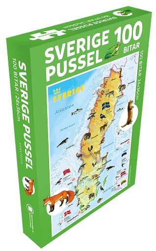 Bild på Sverige Pussel 100 bitar : Med djur