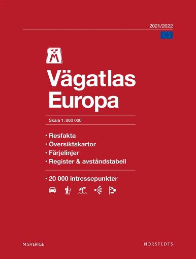 Bild på M Vägatlas Europa 2021-2022 : Skala 1:800 000