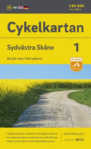 Bild på Cykelkartan Blad 1 Sydvästra Skåne 2023-2025