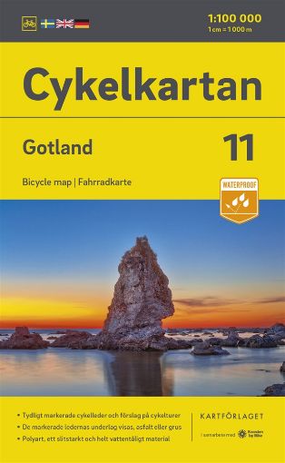 Bild på Cykelkartan Blad 11 Gotland, (skala 1:100 000) 2023-2025