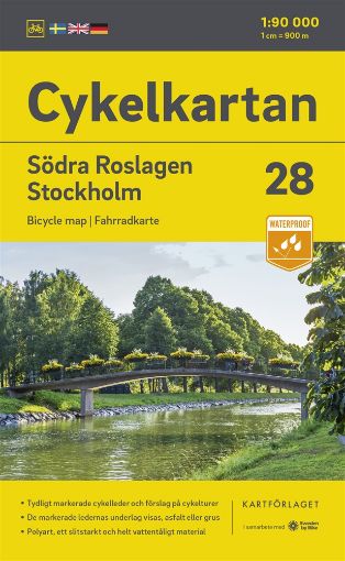 Bild på Cykelkartan Blad 28 S:a Roslagen/Stockholm 2023-2025
